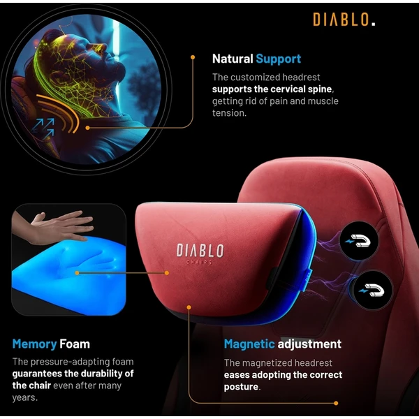 Diablo X.Eye Prime Normal Size herní židle červená - Židle - Obrázek 4HCG000K01