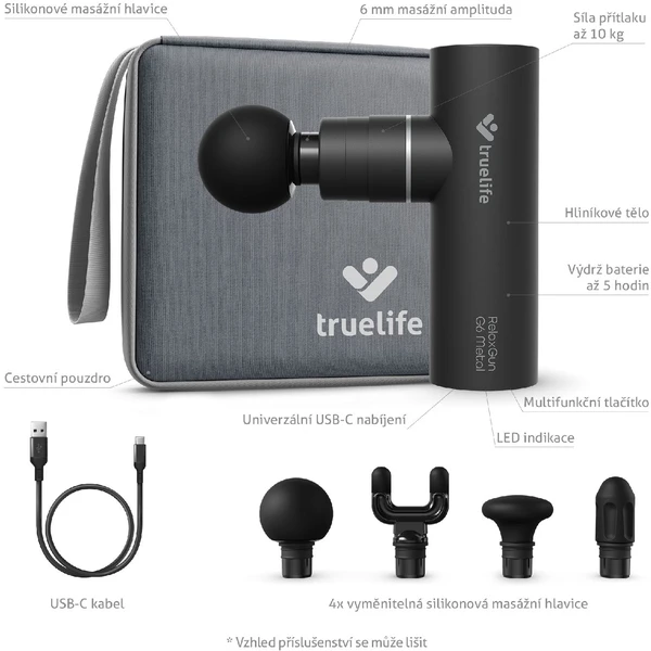 TrueLife RelaxGun G6 Metal masážní stroj - Masážní přístroje - Obrázek 4HE0000N01