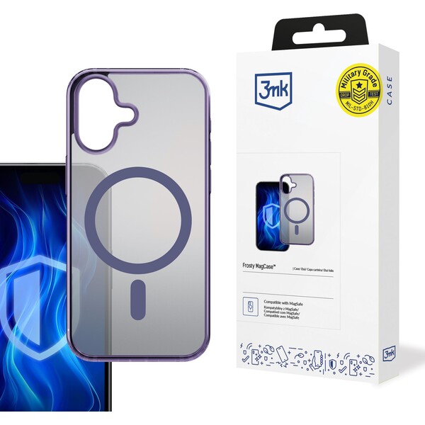 3mk ochranný kryt Frosty MagCase pro Apple iPhone 16 Plus fialová Fialová