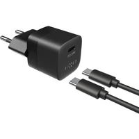 FIXED Mini nabíječka s USB-C výstupem a kabelem USB-C 1 metr PD 20W černý - Nabíječky
