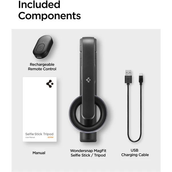 Spigen MagSafe Tripod Selfie Stick černá - Držáky - Obrázek 4JA1000P01