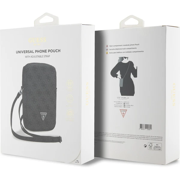 Guess PU 4G Triangle Logo Wallet Phone Bag Zipper černý - Popruhy a crossbody - Obrázek 4JU0000P01