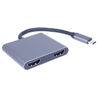 PremiumCord USB-C/2x HDMI redukce 4K šedá - Kabely a redukce