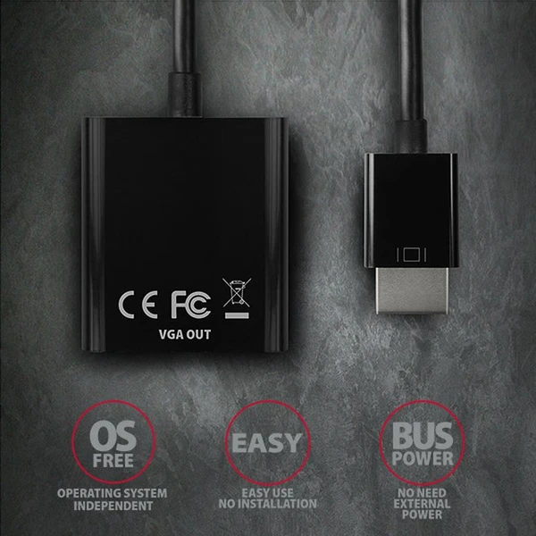 AXAGON HDMI/VGA redukce 0,2m černá - Kabely a redukce - Obrázek 4K7HF00101