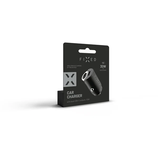 FIXED Mini autonabíječka s 2x USB-C, PD, 30W, černá - Nabíječky - Obrázek 4LVW600301