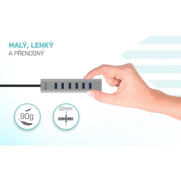 i-tec USB-C Charging Metal HUB 7 Port - USB huby - Obrázek 4QUG100501