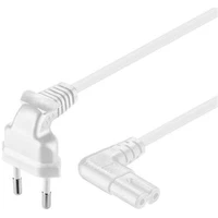 PremiumCord napájecí kabel s vidlicí k magnetofonu se zahnutými konektory 230V 5m bílý - Kabely a redukce