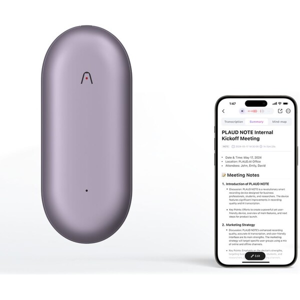 Plaud Note Pin Purple AI hlasový záznamník (2025) Fialová