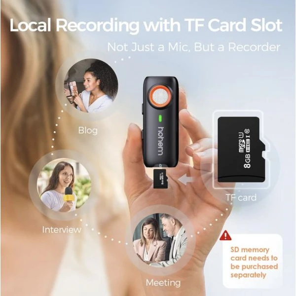 Hohem Bluetooth mikrofon s konektorem 2TX + 1RX (Type C) + nabíjecí pouzdro - Mikrofony - Obrázek 4SWJ000K01