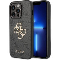 Guess PU 4G Metal Logo kryt iPhone 15 Pro Max šedý - Pouzdra