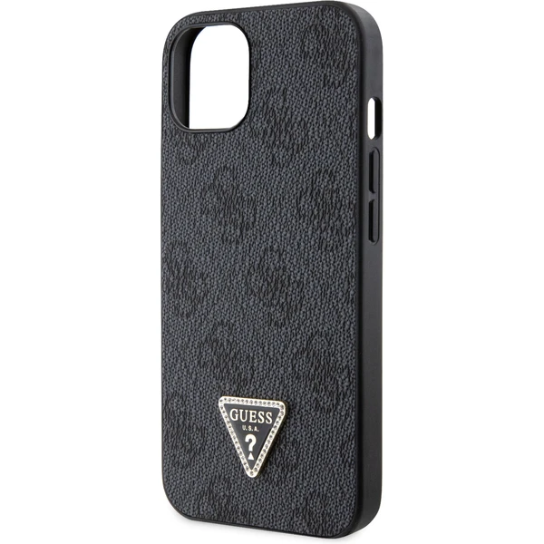 Guess PU 4G Strass Triangle Metal Logo kryt iPhone 15 černý - Pouzdra - Obrázek 4XX4000701