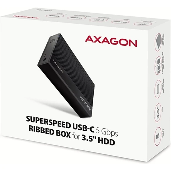 AXAGON EE35-GTR RIBBED externí box pro 3,5“ disk - Externí boxy - Obrázek 4YS6000701