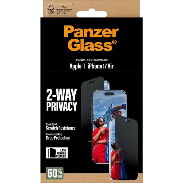 PanzerGlass® Privacy sklo Apple iPhone Air s instalačním rámečkem - Ochranné folie a skla - Obrázek 4ZEH000K01