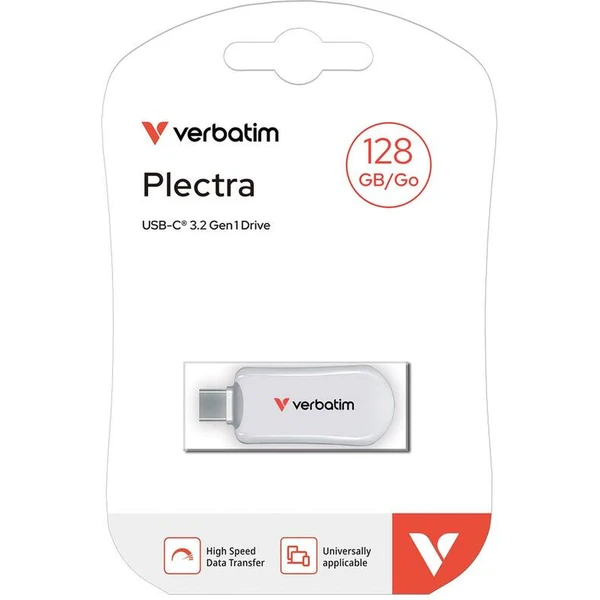 VERBATIM Plectra 128GB USB-C 3.2 Gen 1 flashdisk bílý - Flashdisky - Obrázek 4ZIL000K01