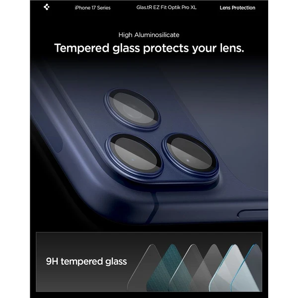 Spigen Glass tR EZ Fit Optik Pro XL sklo na fotoaparát iPhone 17 Pro Max tmavě modré - Ochranné folie a skla - Obrázek 4a01263b90804d978b95841d37ce4fb8