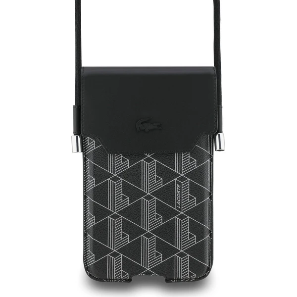 Lacoste PVC Blend Monogram Metal Logo kapsa na telefon XL černá