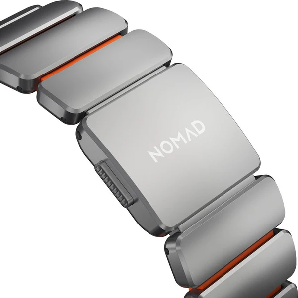 Nomad Stratos Band FKM řemínek Apple Watch 45/46/49mm Natural Titanium/Ultra Orange - Řemínky - Obrázek 4a8b65b79b4043098a63d9948aaa5571