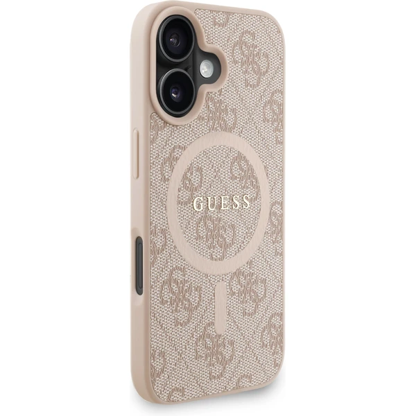 Guess PU Leather 4G Colored Ring Strap MagSafe kryt iPhone 16 růžový - Pouzdra - Obrázek 4ac4820d75f34100b708ee75363b7aed