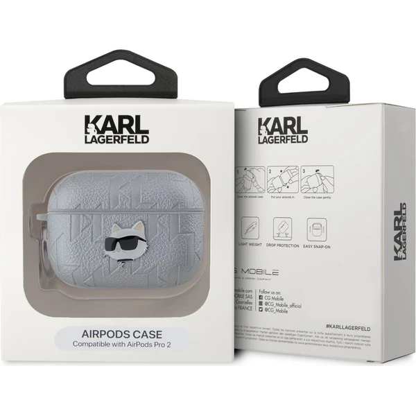Karl Lagerfeld PU Embossed Choupette Head pouzdro AirPods Pro 2 stříbrné - Pouzdra - Obrázek 4acb3f2119b24a09b8c112af97113645