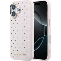 Karl Lagerfeld PU Perforated Gold Dots MagSafe kryt iPhone 17 růžový - Pouzdra