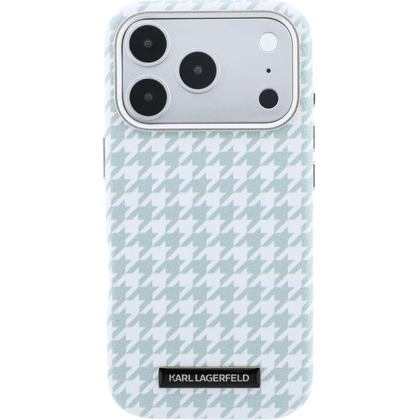 Karl Lagerfeld PU Houndstooth Resin Plate MagSafe kryt iPhone 17 Pro modrý - Pouzdra - Obrázek 4aea695474a14680b46059f358299dab