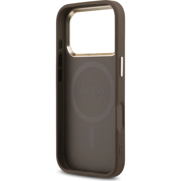 Guess PU Leather 4G Strass Triangle Logo Gold Frame MagSafe kryt iPhone 18 Pro hnědý - Pouzdra - Obrázek 4b0e311420d246cbb822e3ee28c1c33a