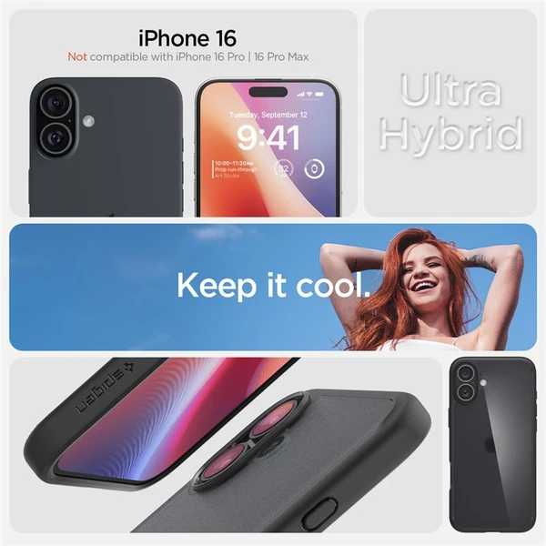 Spigen Ultra Hybrid kryt iPhone 16 frost black - Pouzdra - Obrázek 4b25332d16d14839831398797cf03869