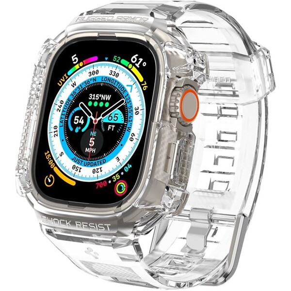 Spigen Rugged Armor Pro kryt s řemínkem Apple Watch Ultra 2/Ultra 49mm čirý