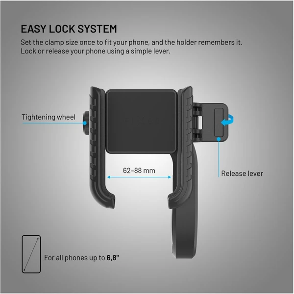 FIXED Bikee Plus Vista univerzální držák na kolo/koloběžku černý - Držáky - Obrázek 4b68065c7f254f6f97355295c4fb6ca2