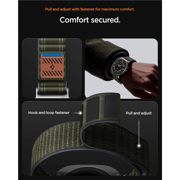 Spigen Fabric Band řemínek (hook-and-loop) Samsung Galaxy Watch Ultra 47mm zelený - Řemínky - Obrázek 4b70fa412eff42e188bd703cbc643a35