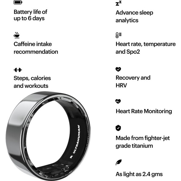 Ultrahuman Ring AIR chytrý prsten vel. 13 Space Silver (Další) - Chytré prsteny - Obrázek 4b9d75bccc6d4369b5dc9d9f9222a364