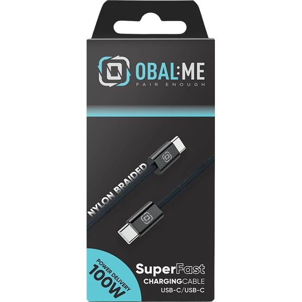 OBAL:ME Super Fast USB-C/USB-C Pletený kabel 100W 1m černý - Kabely a redukce - Obrázek 4bdab1edc7ee49259cc85c350d92d8a5