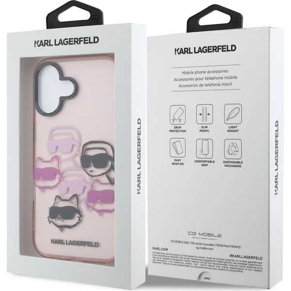 Karl Lagerfeld IML Multi K&CH Heads Zadní Kryt pro iPhone 17 růžový - Pouzdra - Obrázek 4bec011008434c289e0d0b10aeb087c5