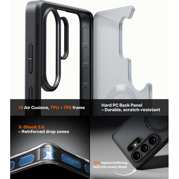 Torras Ostand Q3 Spin MagSafe kryt Samsung Galaxy S26 Ultra obsidian black - Pouzdra - Obrázek 4c0c87984a134e31a89df07daab1b5cf