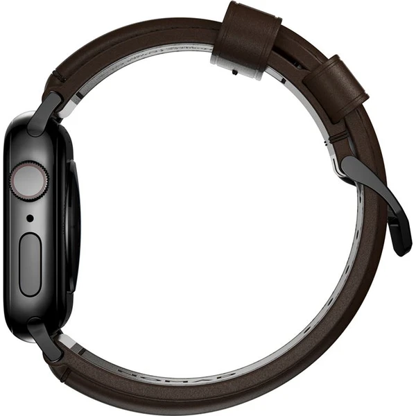 Nomad Traditional kožený řemínek Apple Watch Ultra (49mm) 8/7 (45mm)/6/SE/5/4 hnědý/černé přezky - Řemínky - Obrázek 4c1a91669ad14074af30e429d06b6096