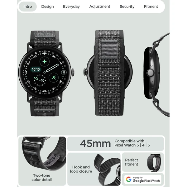Spigen Athlex Air Active řemínek Google Pixel Watch 5/4/3 45mm black/grey - Řemínky - Obrázek 4c604732058b4c609ad3cdf9736ac52f