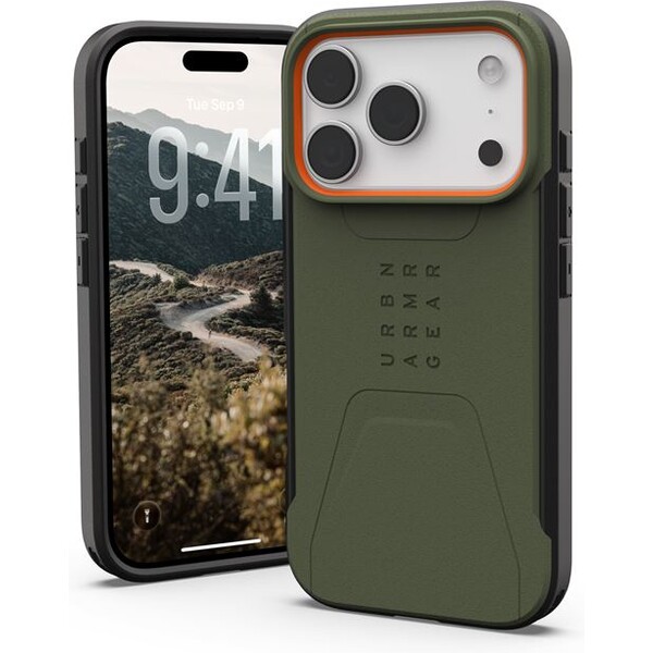 Kryt pro iPhone 17 Pro UAG Civilian Magsafe - olivově oranžový