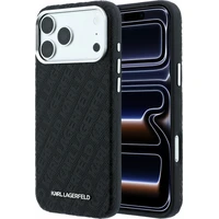 Karl Lagerfeld PU Grained Allover Semi Wrap Magsafe kryt iPhone 18 Pro černý - Pouzdra