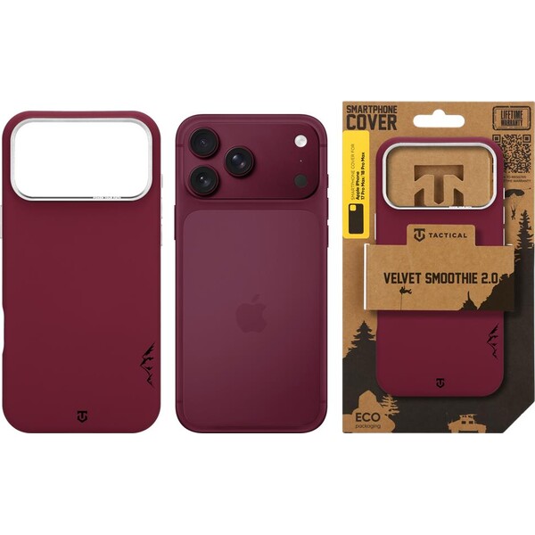 Tactical MagForce Velvet Smoothie 2.0 MagSafe kryt Apple iPhone 17 Pro Max/18 Pro Max Burgundy - Pouzdra - Obrázek 4cbf9c8d1312461cbf344bfd14e74c42