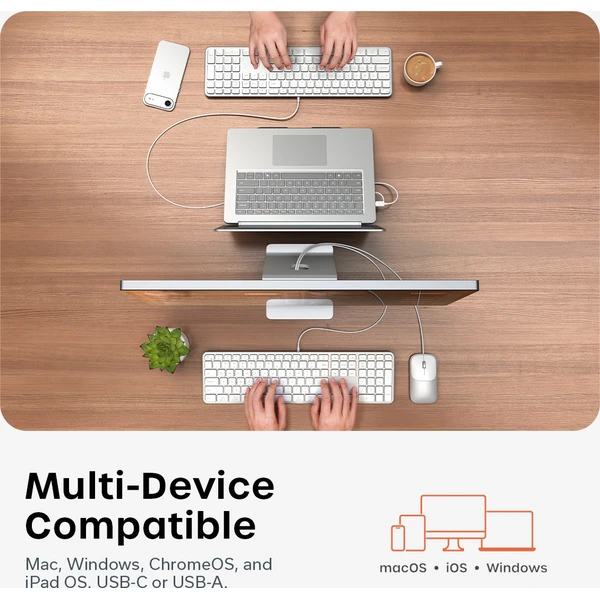 Satechi Slim CLX3 Wired Combo klávesnice a myš (US English) stříbrná - Klávesnicové sety - Obrázek 4cf7506915e44aab929232096e6e74ae