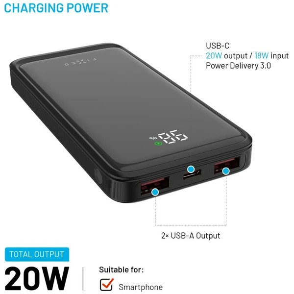 FIXED Zen2 10 powerbanka s LCD displejem a PD 20W, 10 000 mAh, černá - Powerbanky - Obrázek 4d1161e798f14e68b45bf32dcf02a9ff