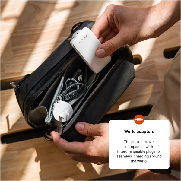 FIXED Slim Traveller GaN cestovní nabíječka s 2x USB-C a adaptéry (45W) bílá - Nabíječky - Obrázek 4d3fb88309b34398a3e36833119e63c0