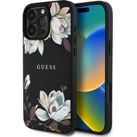 Guess PU Grained Magnolia MagSafe kryt iPhone 16 Pro Max černý - Pouzdra