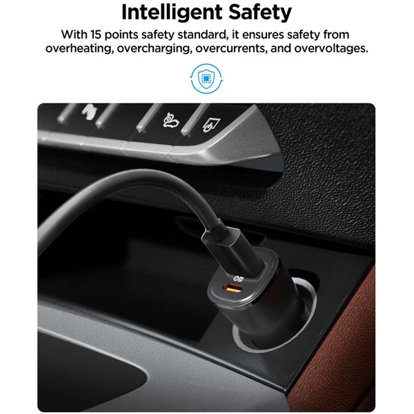 Spigen ArcStation Essential 48W nabíječka do auta černá - Nabíječky - Obrázek 4d78894f24064179b6d05c94ee635fd9