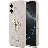 Guess PU 4G Metal Logo kryt iPhone 17 růžový - Pouzdra
