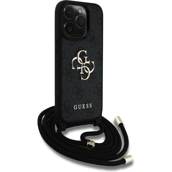 Guess PU 4G Metal Logo Crossbody popruh kryt iPhone 15 Pro černý - Pouzdra - Obrázek 4db14114c396470f943a0748e49ee726