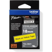 Brother Tze-S641 páska černá na žlutém 18 mm extra lepidlo - Pásky pro štítkovače