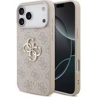 Guess PU 4G Metal Logo kryt iPhone 17 Pro Max růžový - Pouzdra