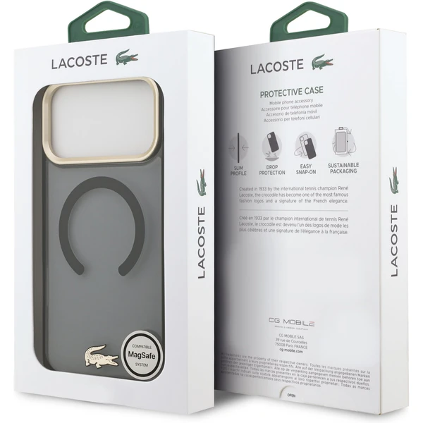 Lacoste PC/TPU Frosted Finish Gold Logo MagSafe kryt iPhone 17 Pro Max černý - Pouzdra - Obrázek 4dccd45ccc0b477c9dfee96de21a3125