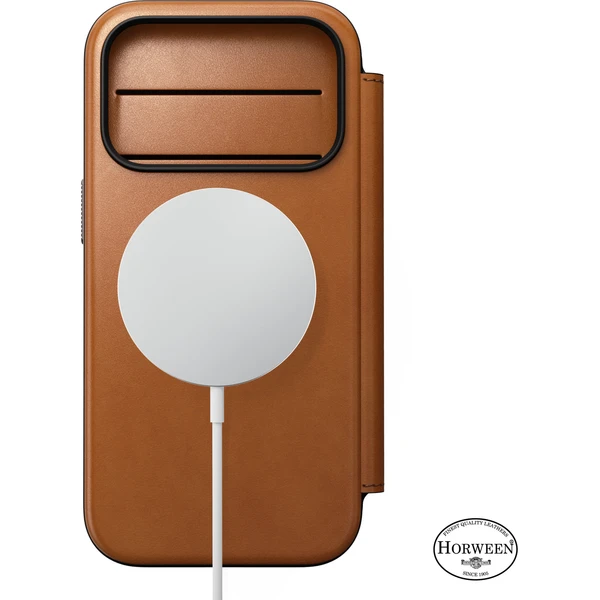 Nomad Modern Leather Folio (Horween) MagSafe kožené pouzdro iPhone 18 Pro Saddle - Pouzdra - Obrázek 4dcebe89488c4a509131a46454397036